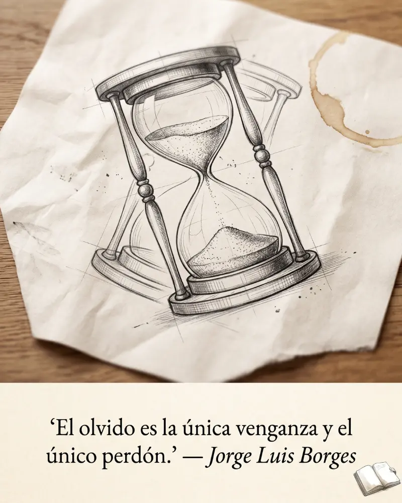 Frase ilustrada sobre el olvido.