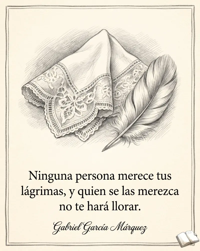 Frase ilustrada sobre las lágrimas.