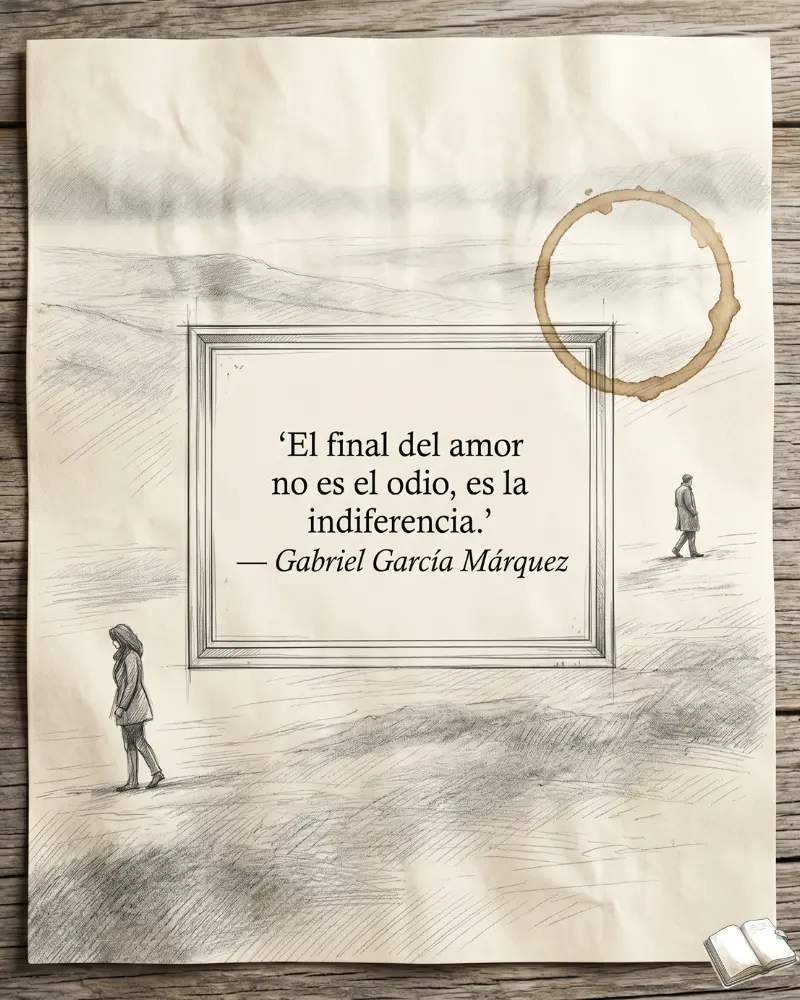 Frase ilustrada sobre la indiferencia.