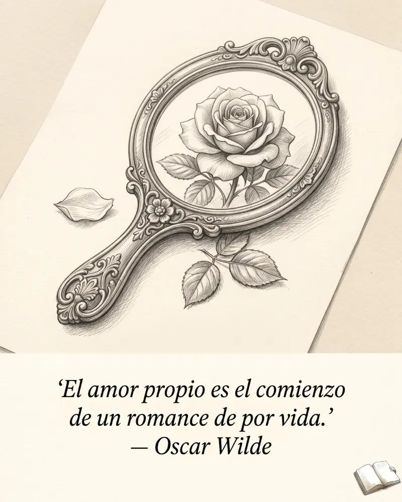 Frase ilustrada sobre el amor propio.