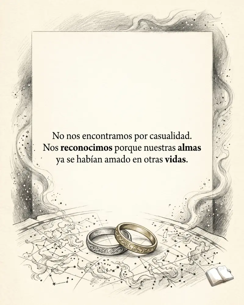Frase espiritual con anillo dorado destacado.