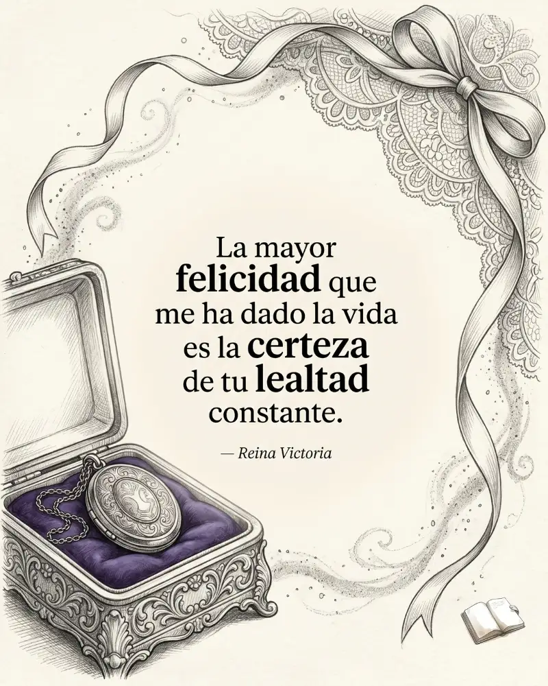 Frase de lealtad con terciopelo púrpura.