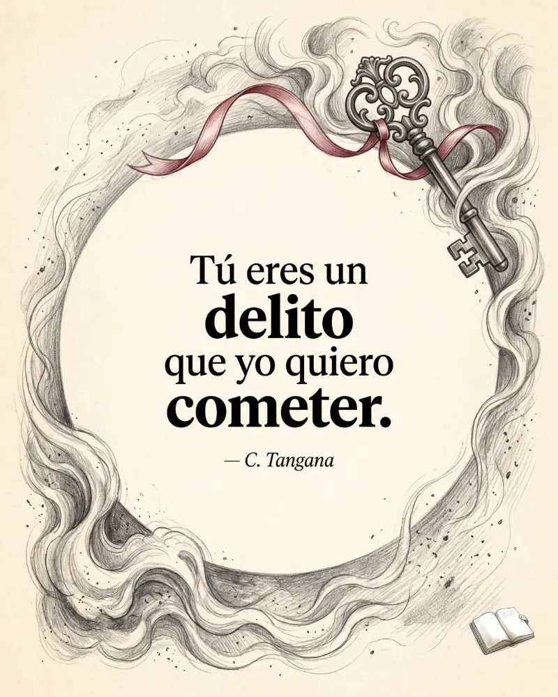 Frase rebelde con cinta roja destacada.