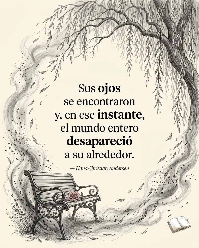 Frase romántica con rosa rosa pálido.