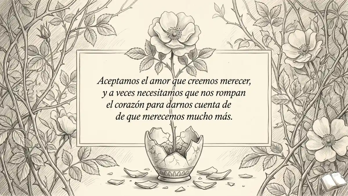 Frase de superación con jarrón roto.