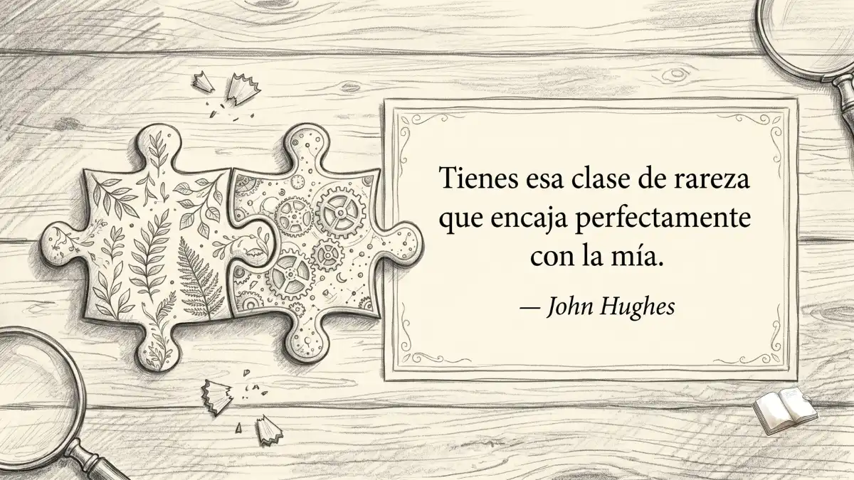 Frase tierna con piezas de rompecabezas.