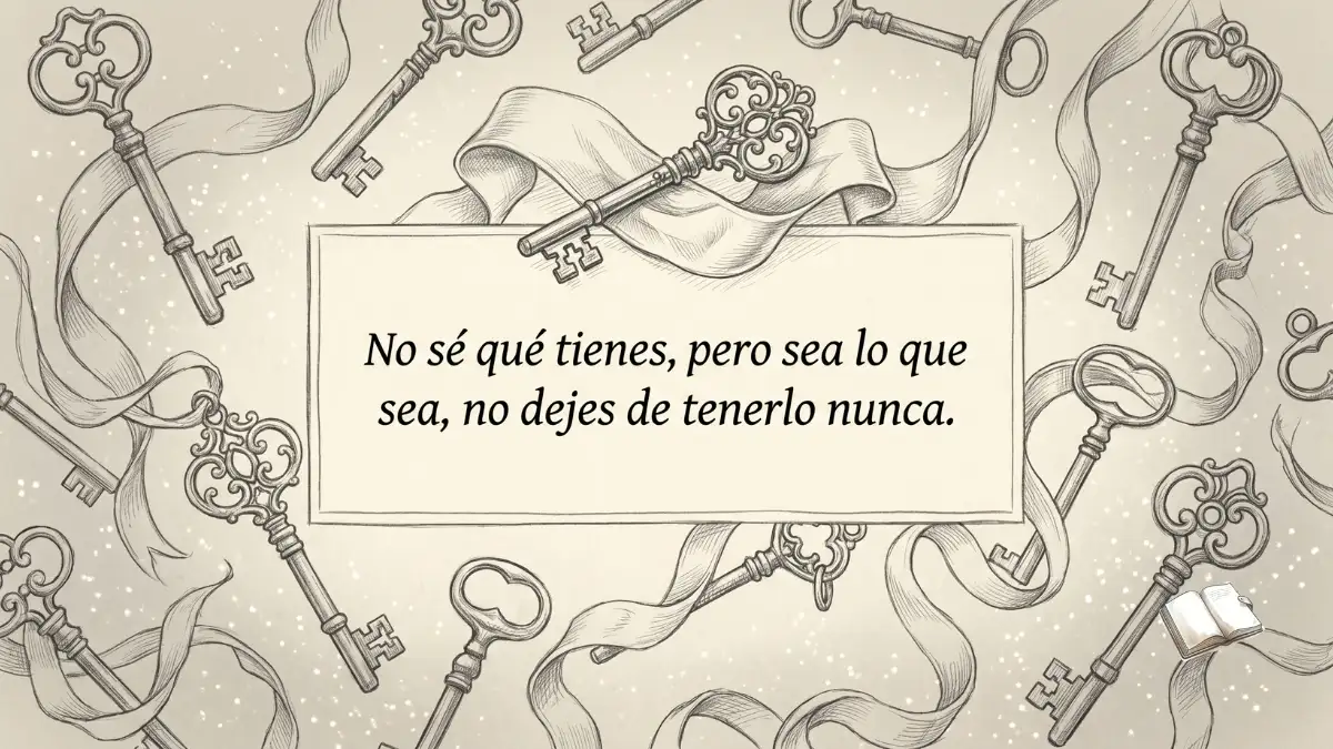 Frase romántica con una llave mágica.