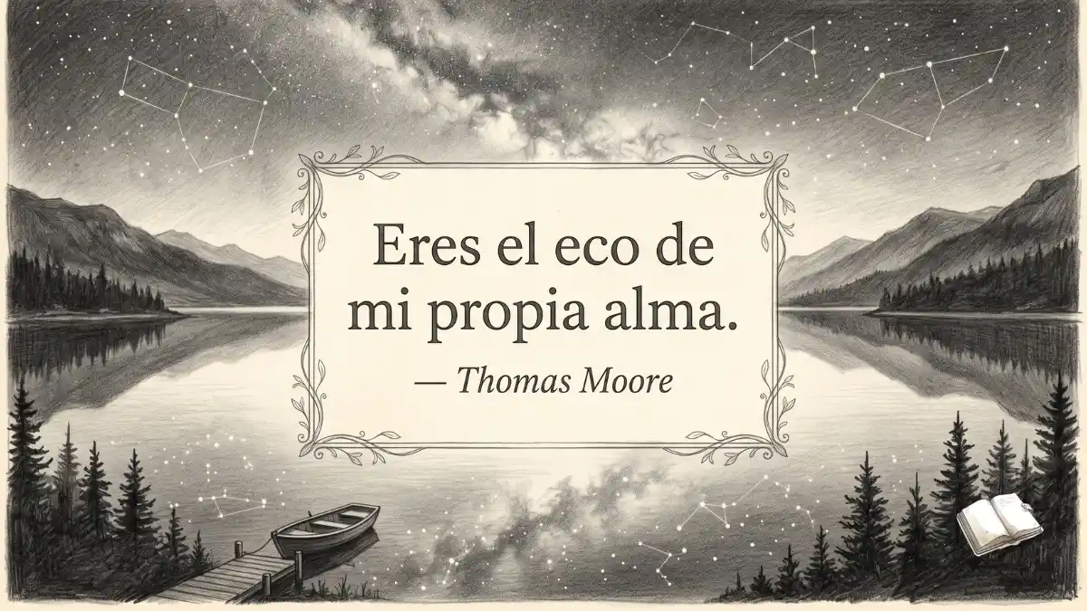 Frase espiritual con reflejo en lago.