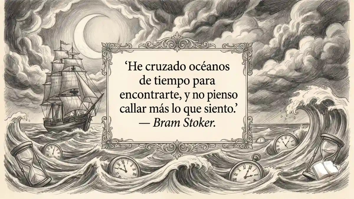 Frase romántica en un mar gótico.