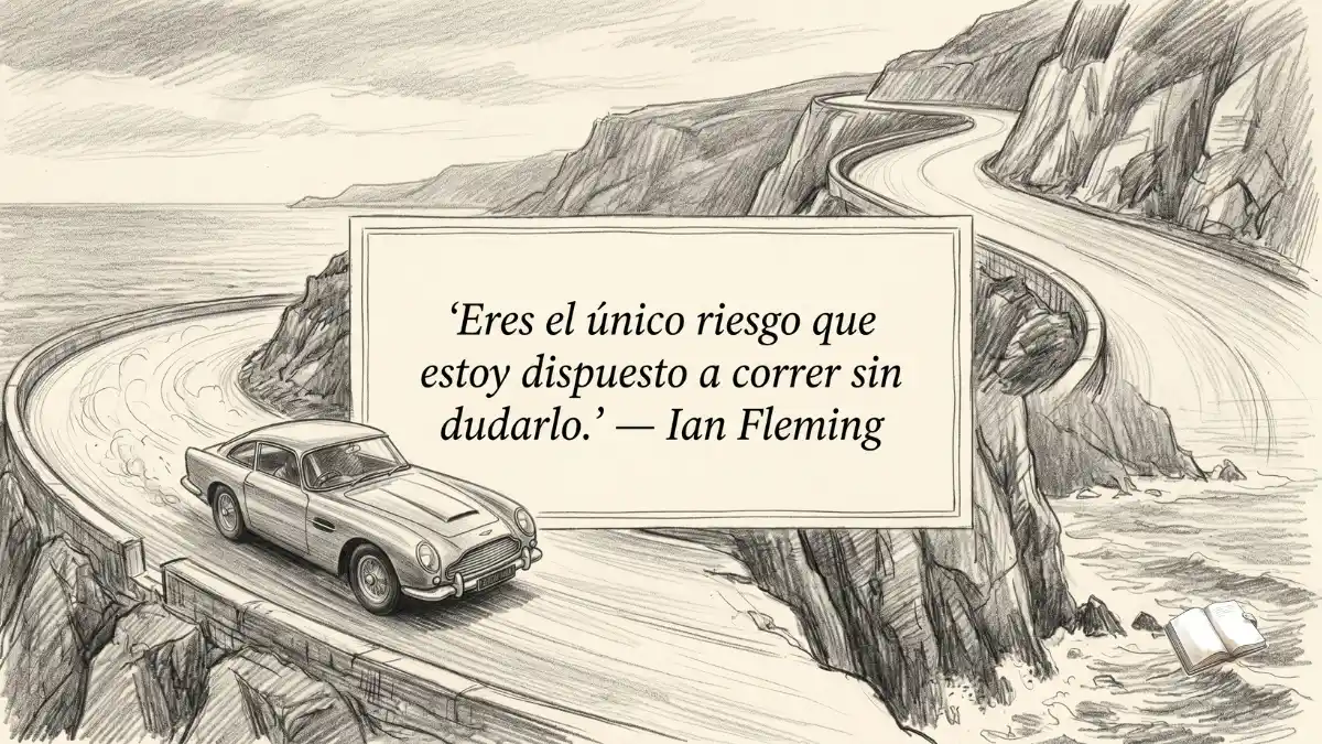 Frase audaz con coche clásico antiguo.