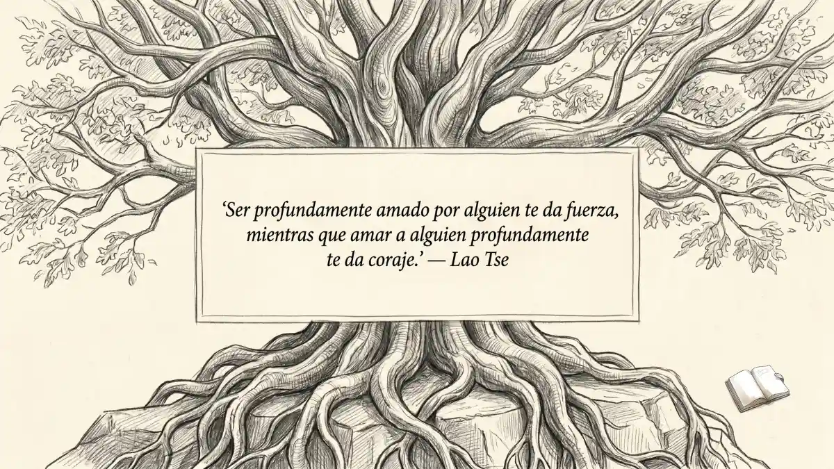 Frase profunda con un árbol fuerte.
