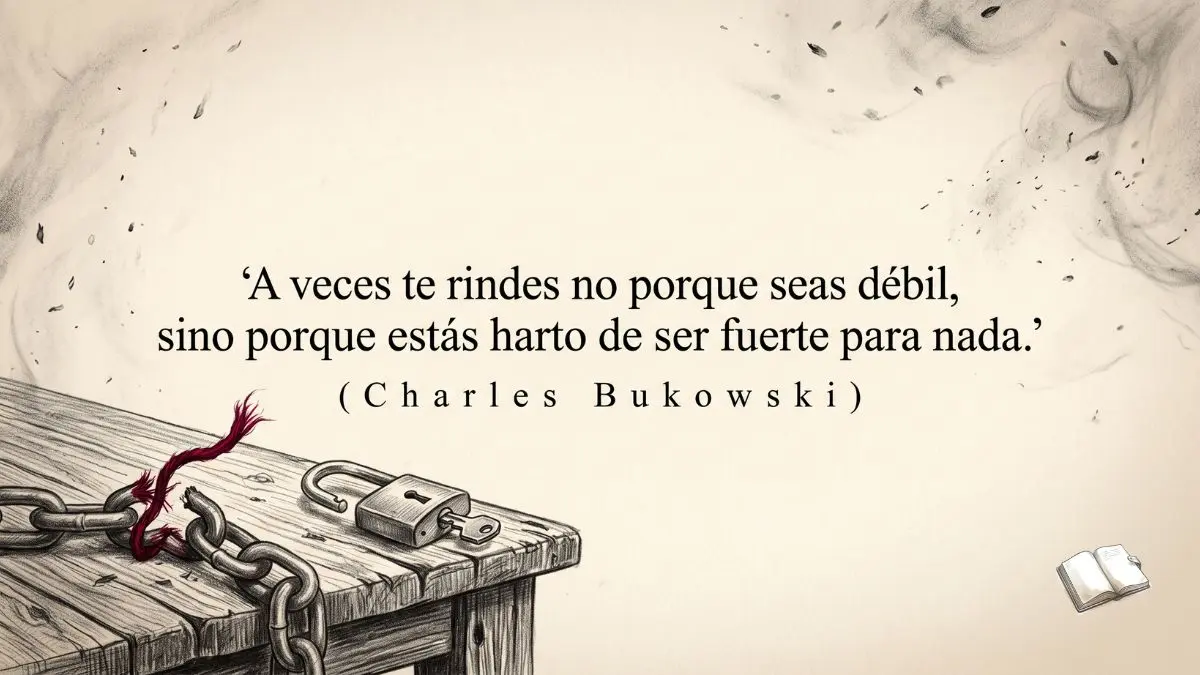 frase de bukowkis sobre el cansancio emocional
