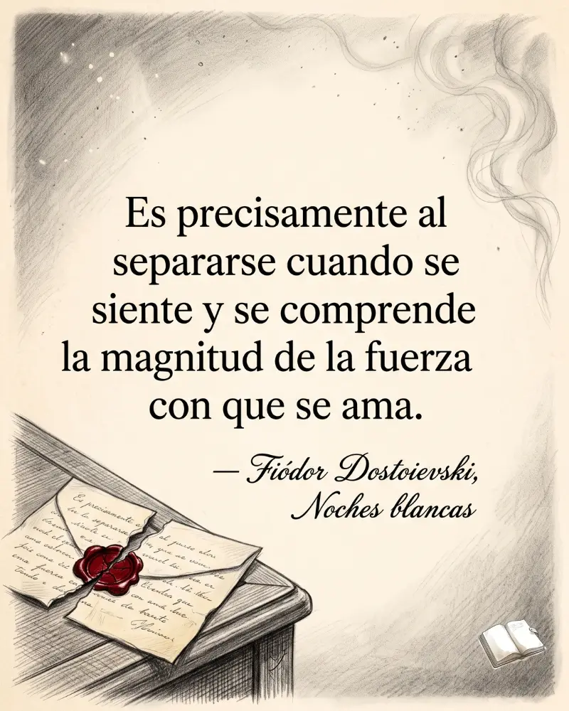 Carta rota con texto central y frase profunda de amor