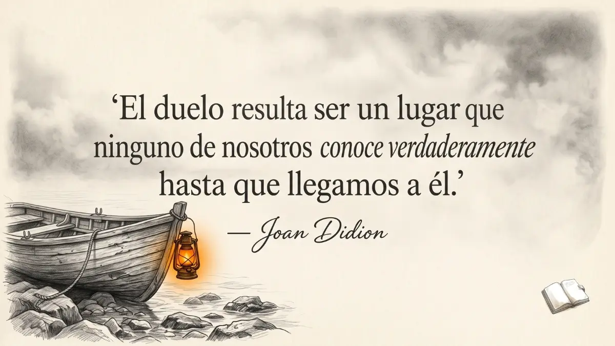 Bote y farol con texto de luto en el amor