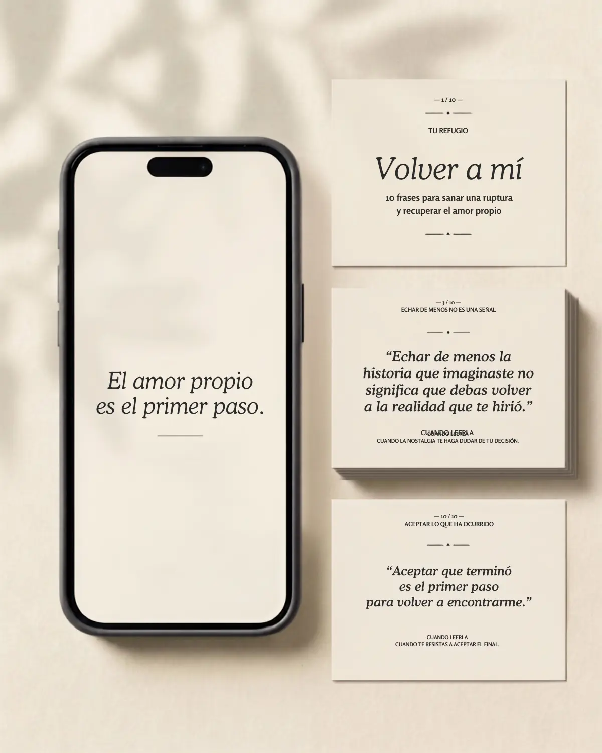 Tarjetas imprimibles y fondos de pantalla para superar una ruptura