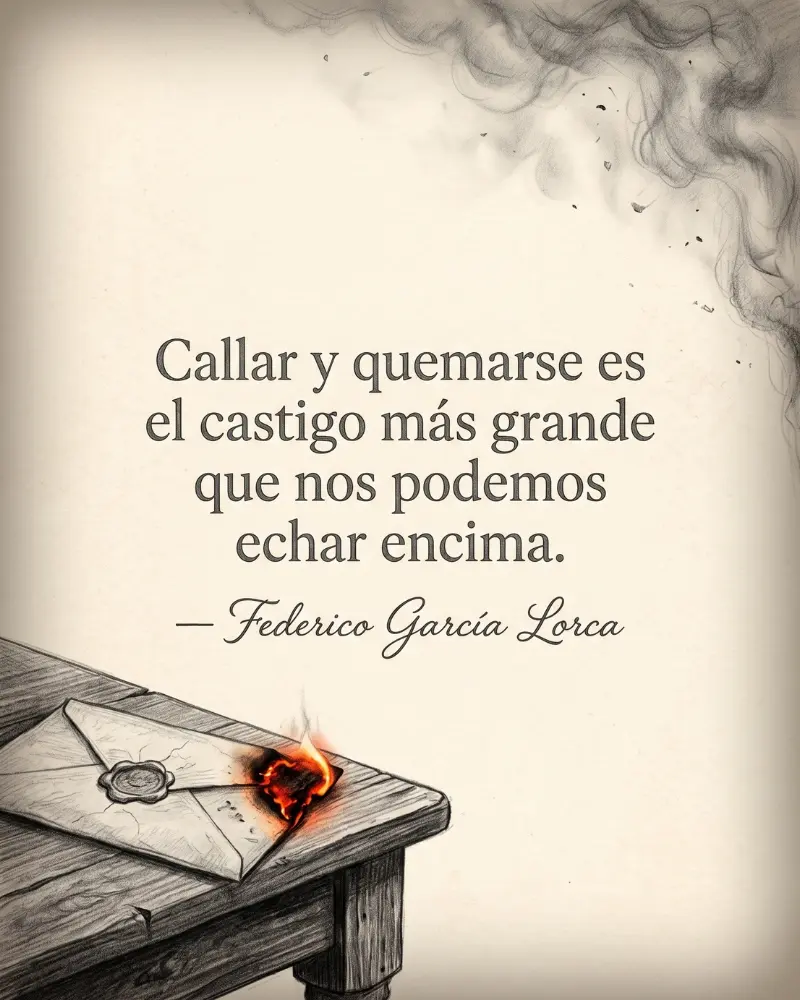 Sobre quemándose con texto central de frases salir de la friendzone