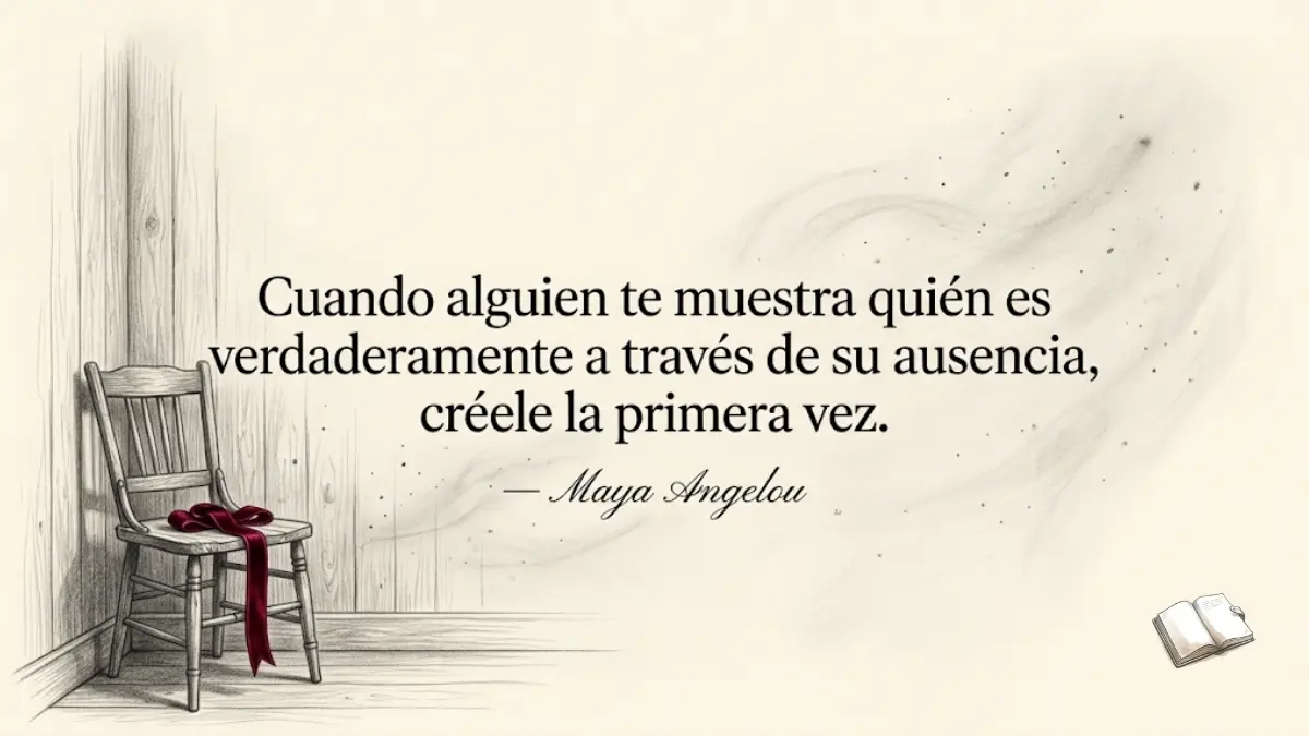 Silla vacía con frase de ghosting