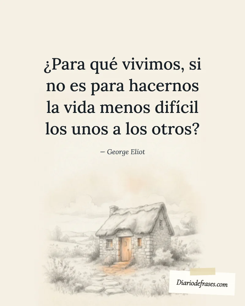 Ilustración a lápiz de la puerta, con la frase «¿Para qué vivimos, si no es para hacernos la vida menos difícil los unos a los otros?» de George Eliot